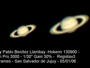 Saturno con webcam