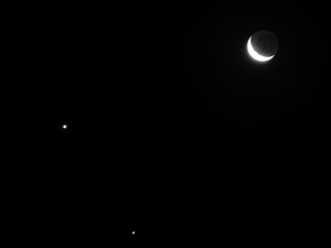 La Luna, Venus y Jpiter