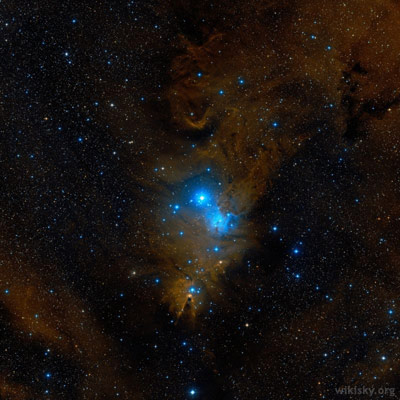 Detalle fotográfico de NGC 2264 y alrededores