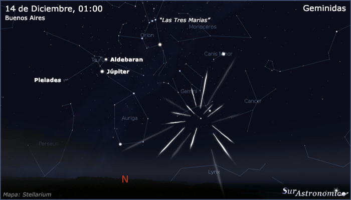 Geminidas - lluvia de estrellas fugaces