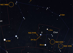 10 objetos fáciles en Crux y Centaurus