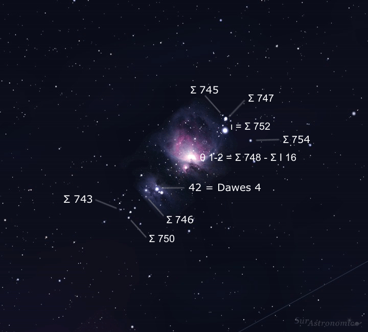 Dobles en Orion (M 42)